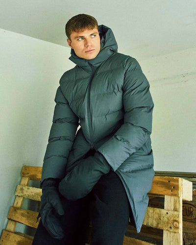Coated long puffer jacketThumbnail 