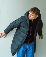 Coated long puffer jacket
