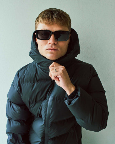 Coated long puffer jacketThumbnail 