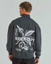 Printed Boxy Half Zip
