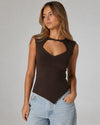 OBJLINA S/L CUT OUT O-NECK TOP