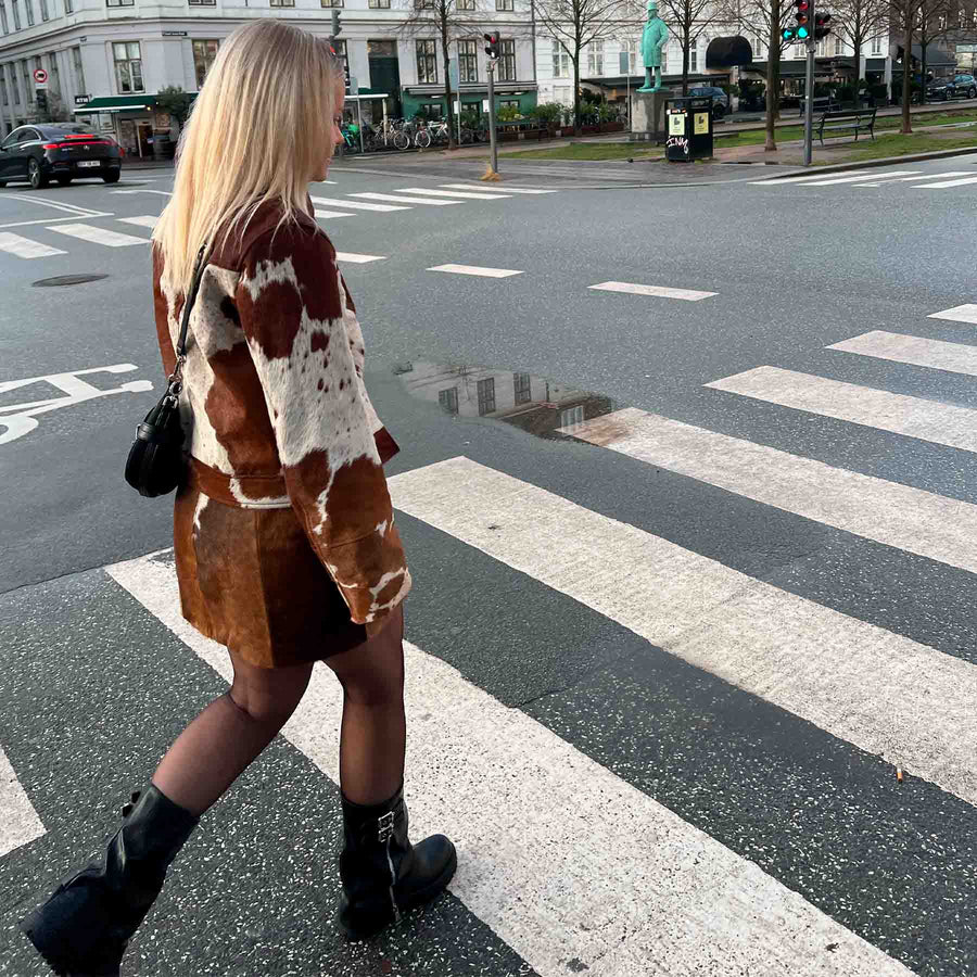 Jxhannah cow leather skirt