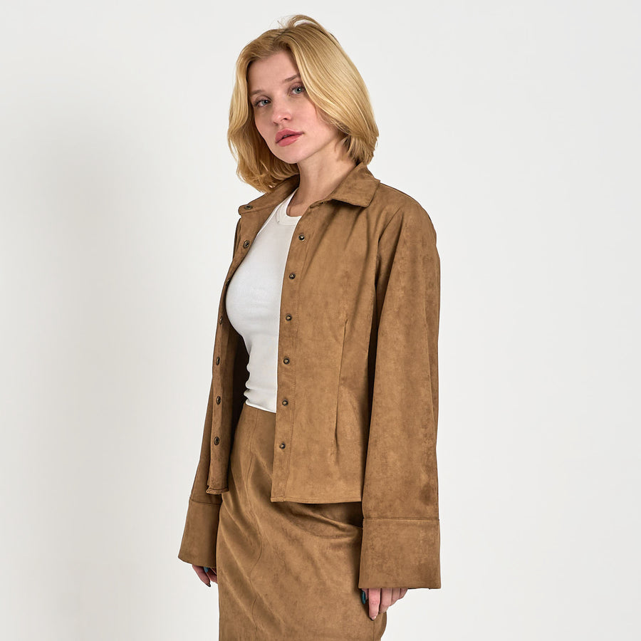 Leia faux suede shirt