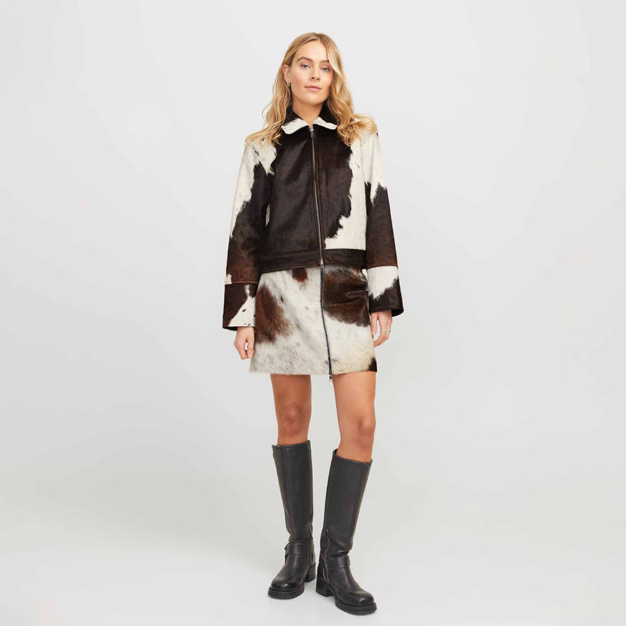 Jxhannah cow leather skirt
