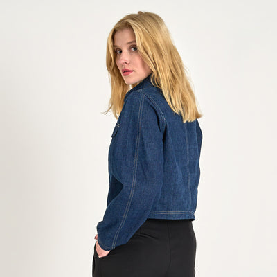 Pcfabia ls v-neck denim topThumbnail 