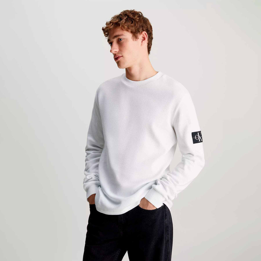 Badge waffle ls tee