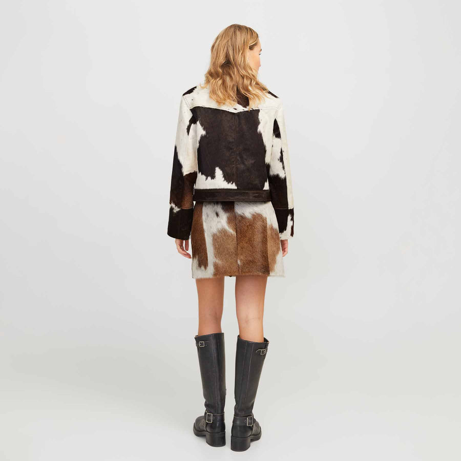 Jxhannah cow leather skirt