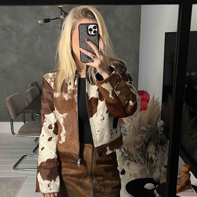 Jxhannah cow leather skirtThumbnail 