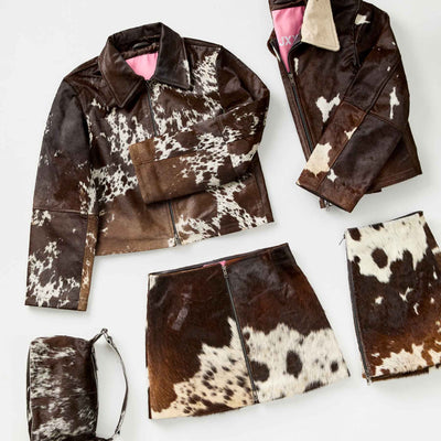 Jxhannah cow leather skirtThumbnail 