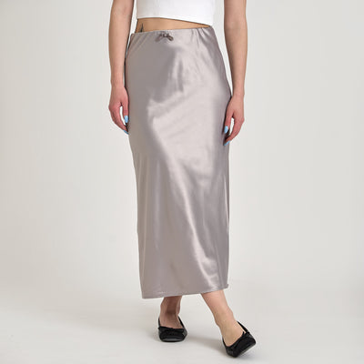 Pursarah bow satin skirtThumbnail 