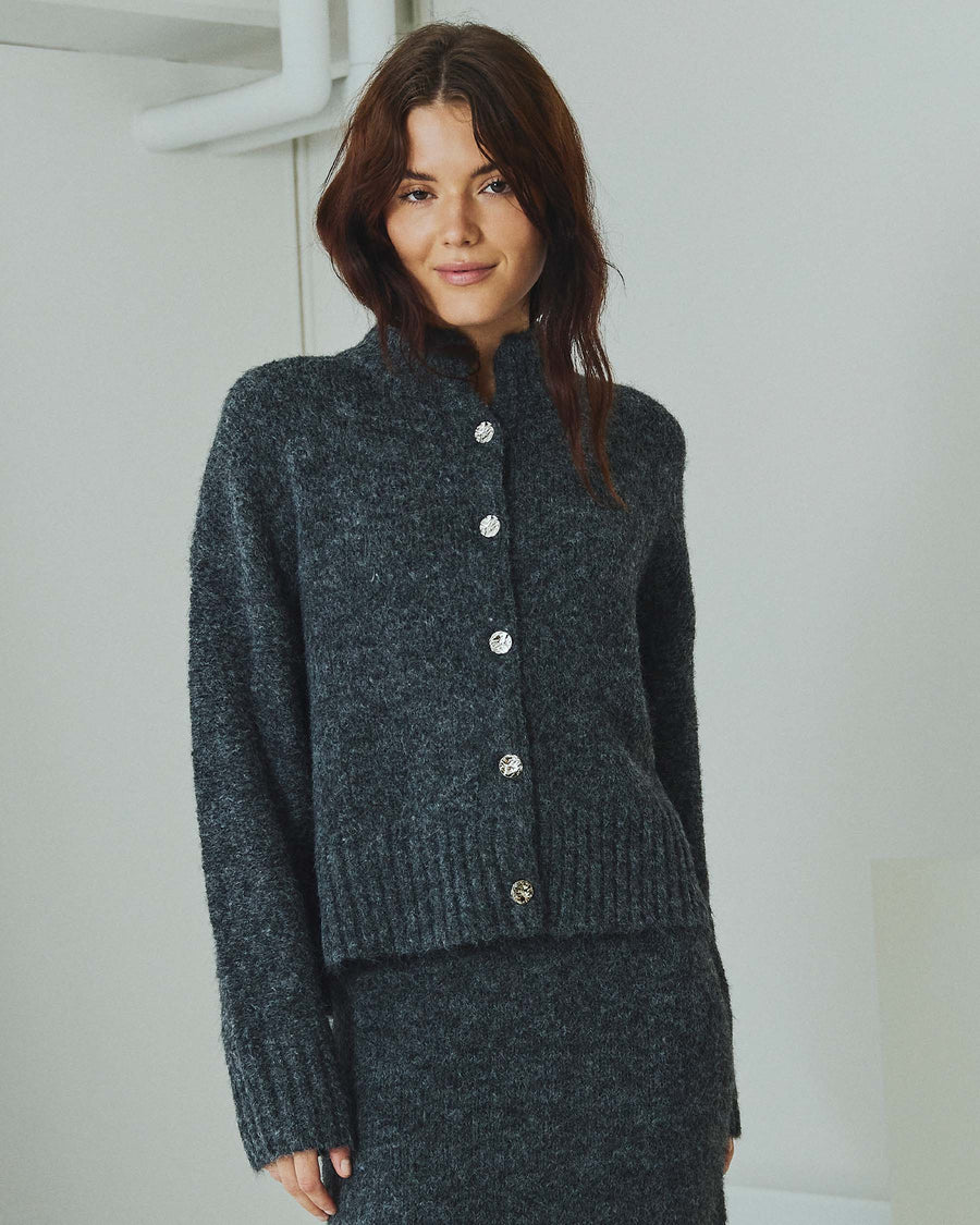 Nona fluffy knit cardigan