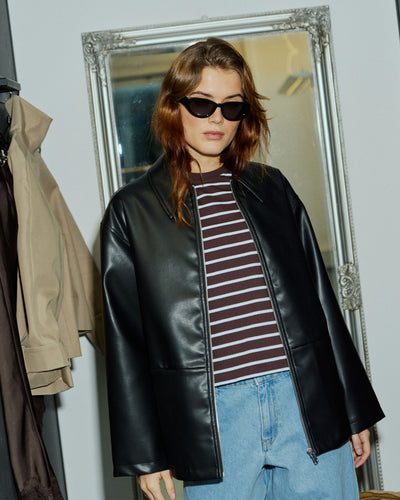 Joy faux leather jacketThumbnail 
