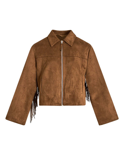 Amy faux suede fringe jacketThumbnail 